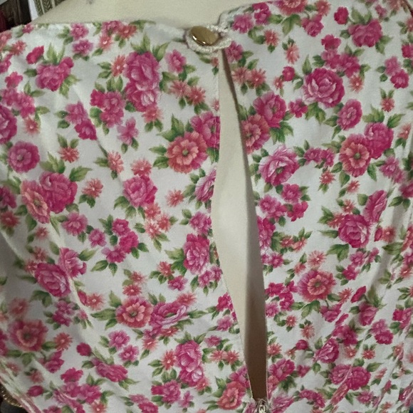 Handmade 50’s Vintage Pink Rose Print Dress - Picture 10 of 11